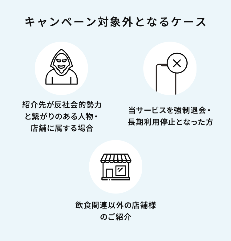 キャンペーン対象となるケース